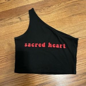 Sacred Heart University tailgate cropped tank top